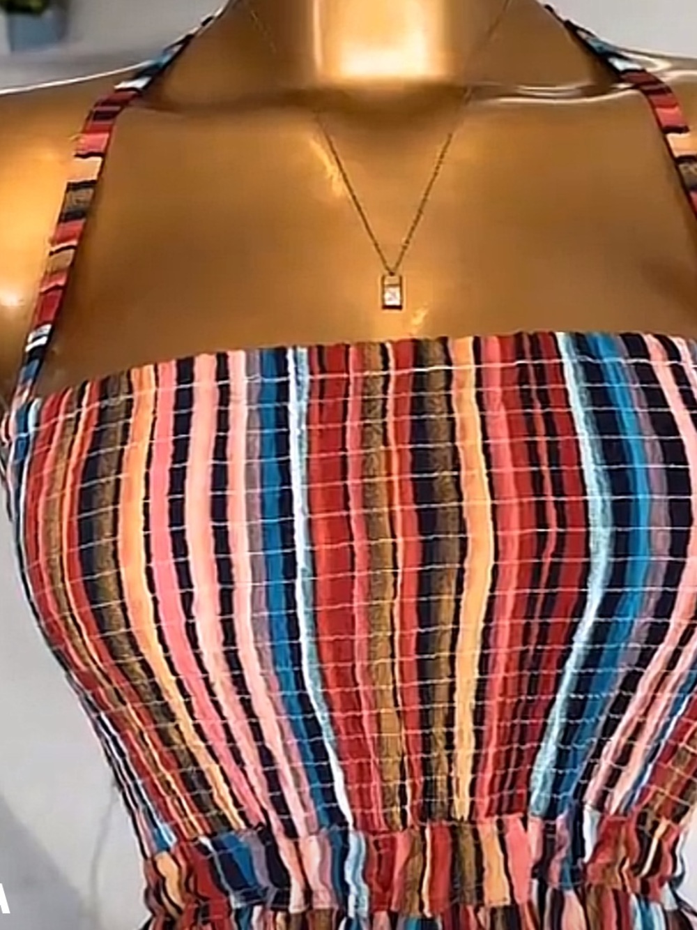 Luxxel Multicolor Striped Maxi Dress - gorgeous back